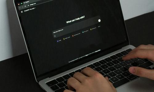 laptop with chat gpt open