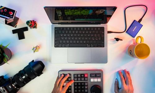 laptop and camera