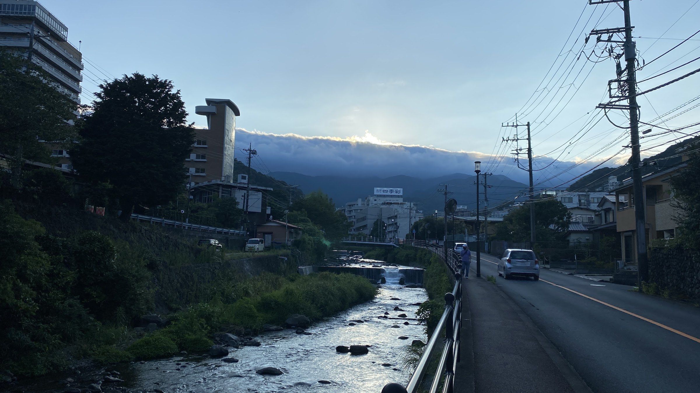 A river and road running together through central Yugawara