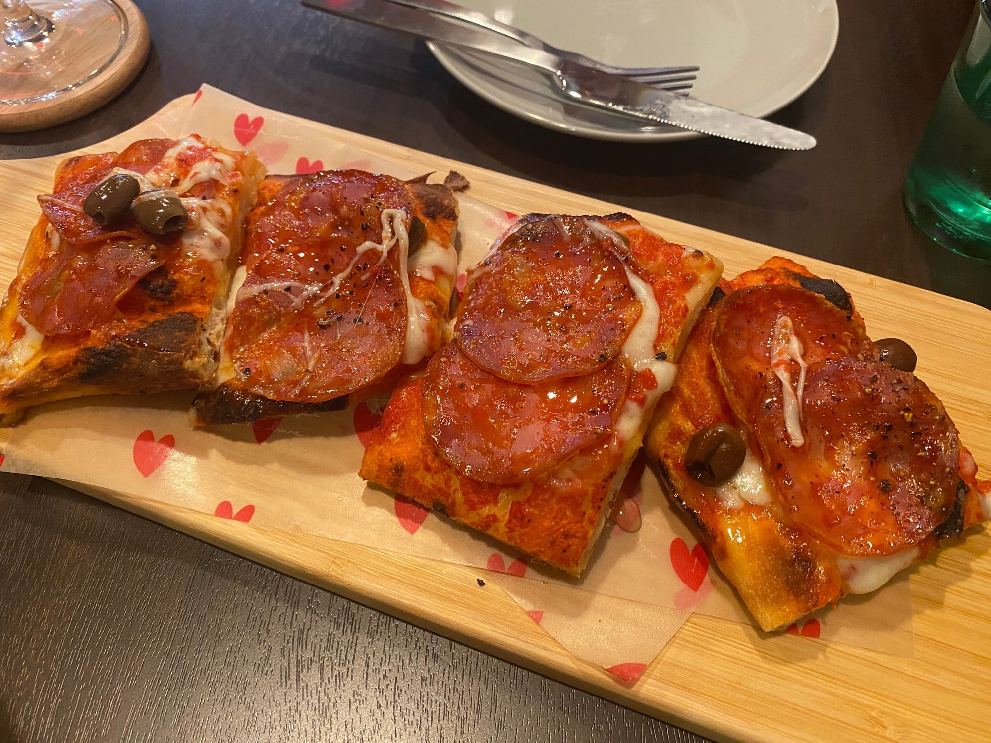 Two square Roman-style pizzas at FABIO・PIZZA