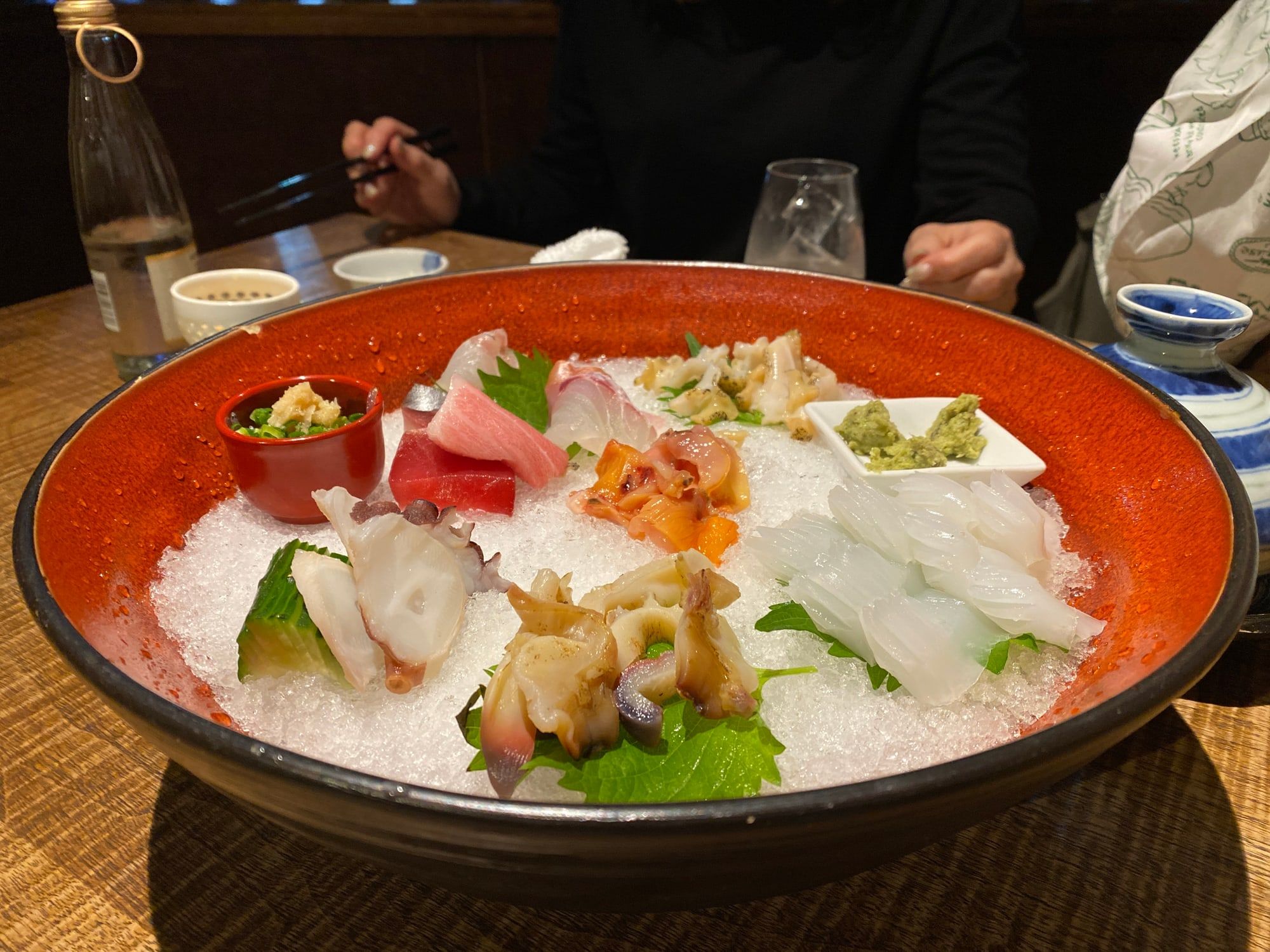 Assorted sashimi served at Kappo Shirako