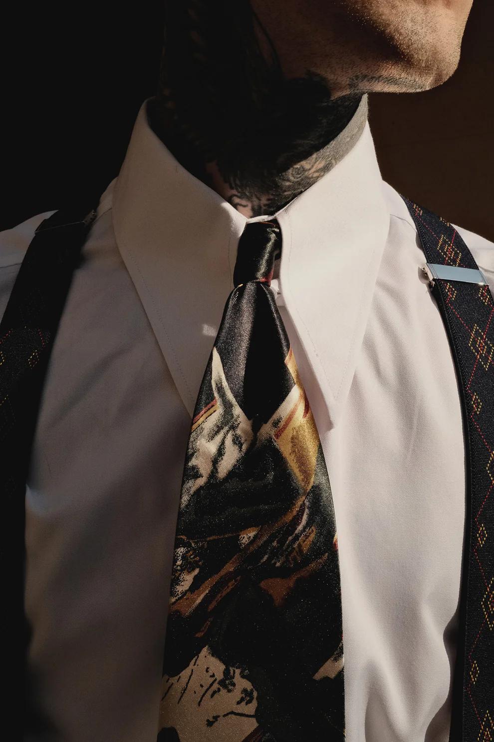 Chemise Col  Spear Point Blanche 
