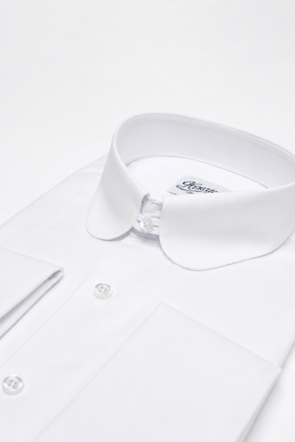 Chemise Col Club Blanche – Popeline 100 % Coton 