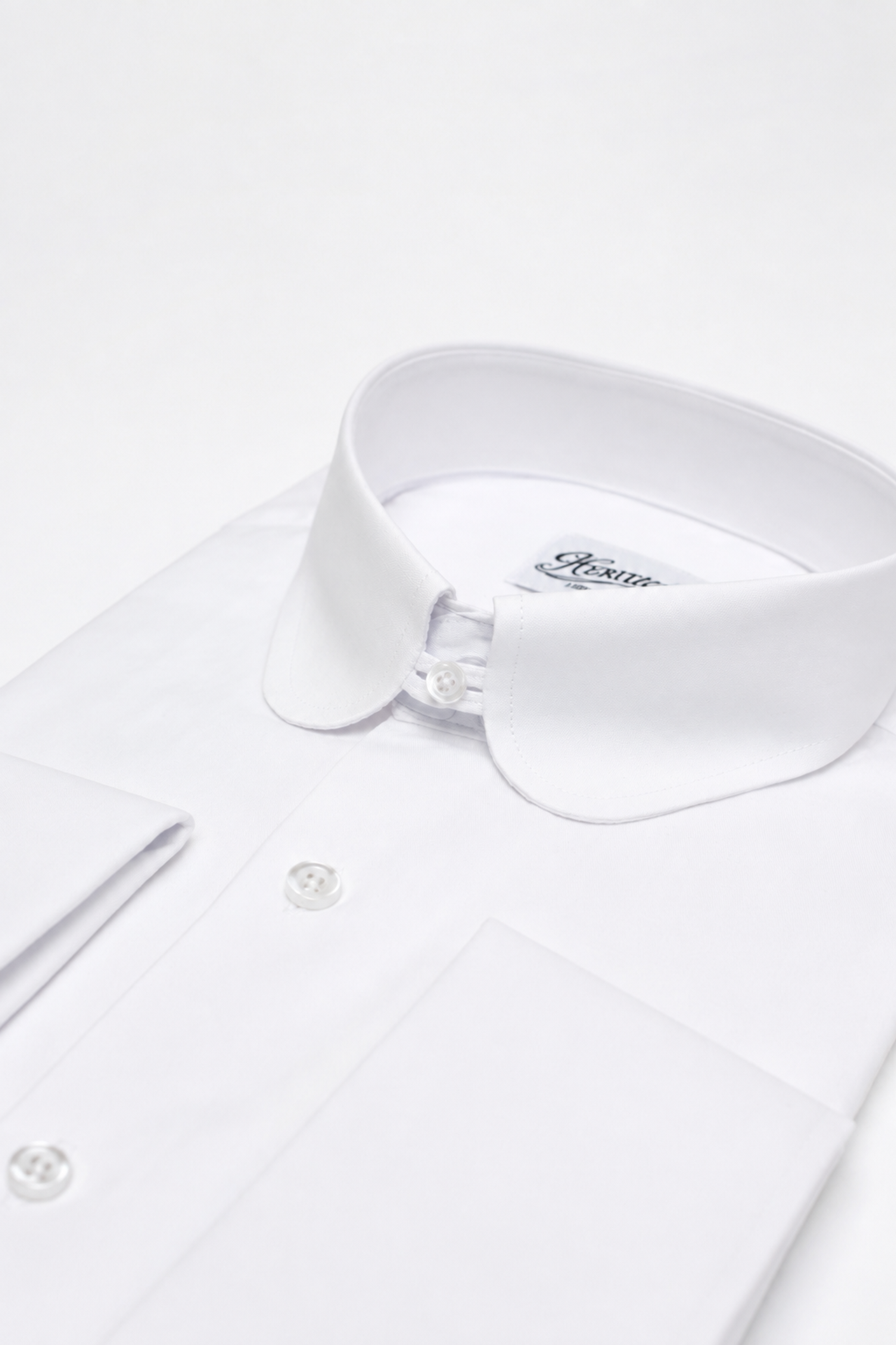 Chemise Col Club Blanche – Popeline 100 % Coton 