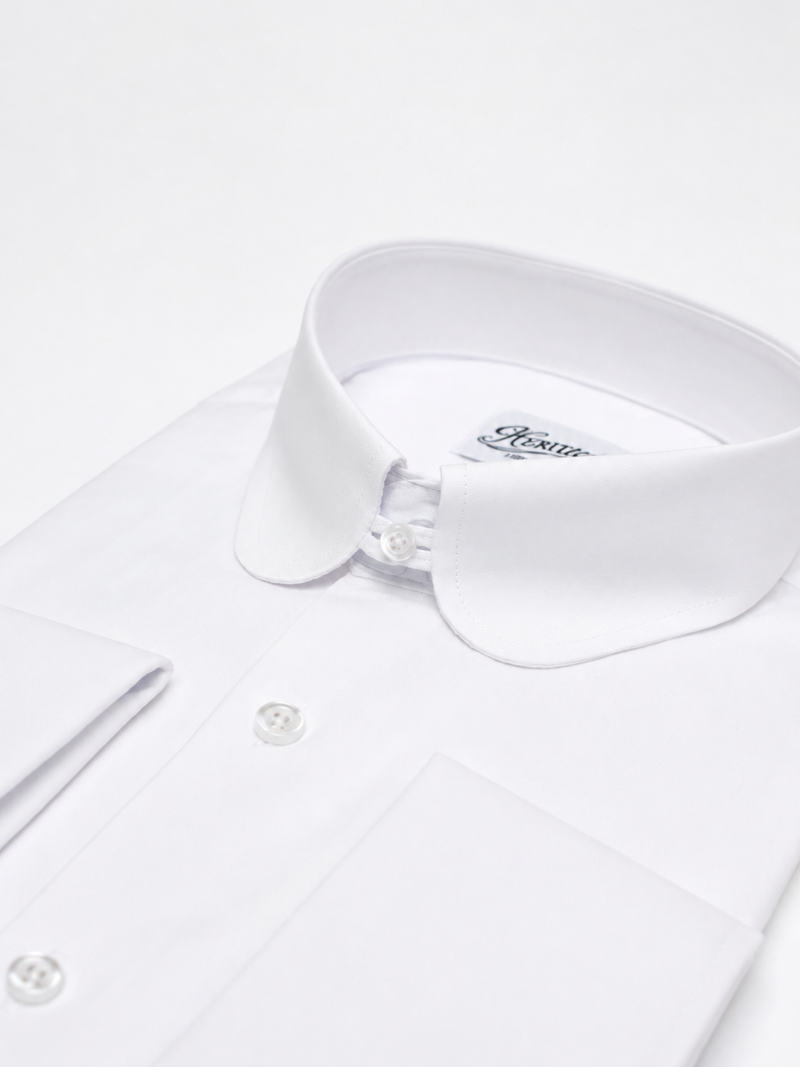 Chemise Col Club Blanche – Popeline 100 % Coton