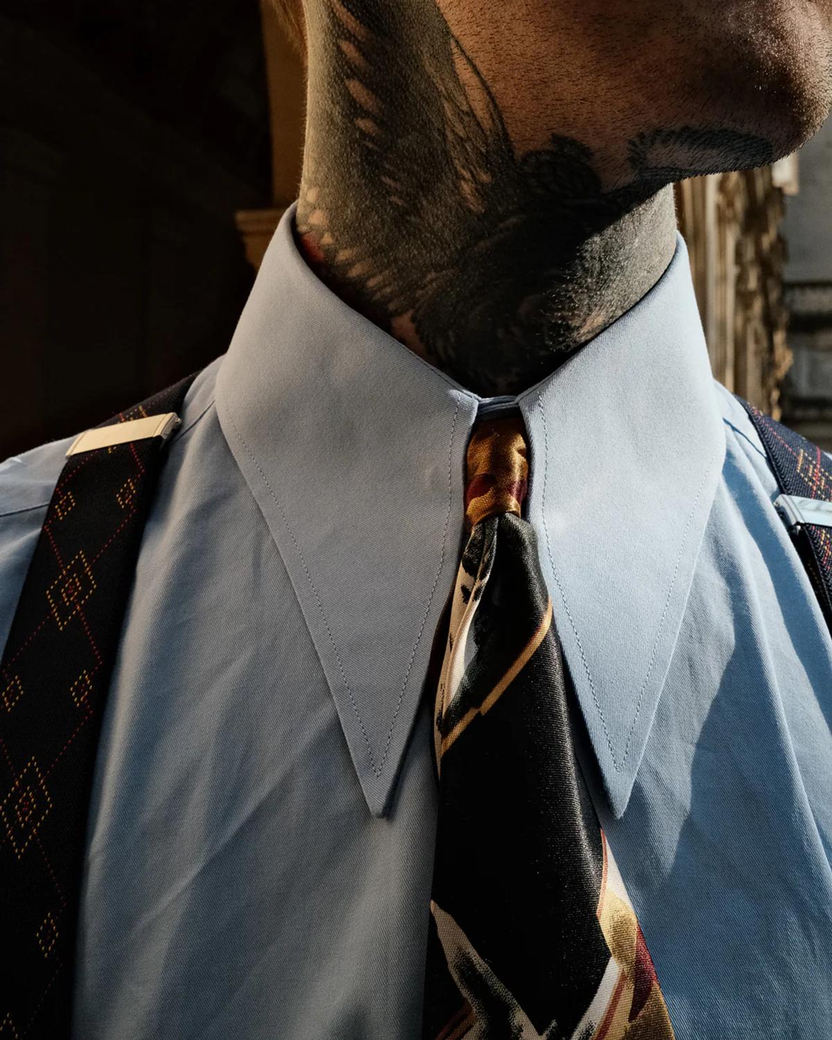 Chemise Col Extra Spear Point Bleu