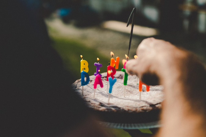 cake with birthday candles