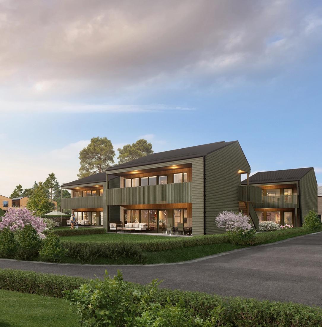 3D-generert bilde av fasader for prosjektet Ringvollkollen