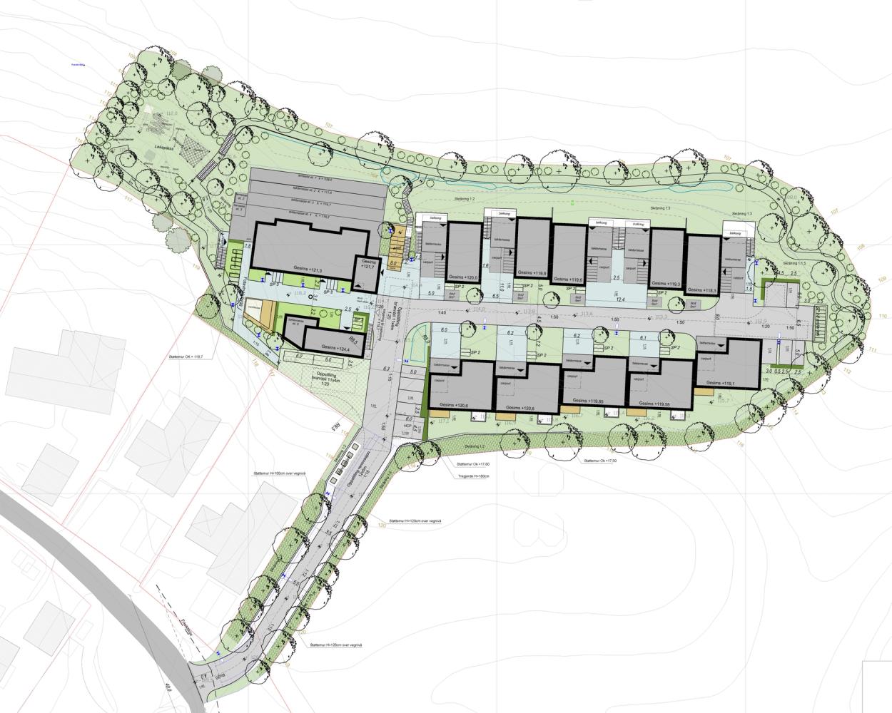 Utomhusplan for prosjekt Villa Griniskogen