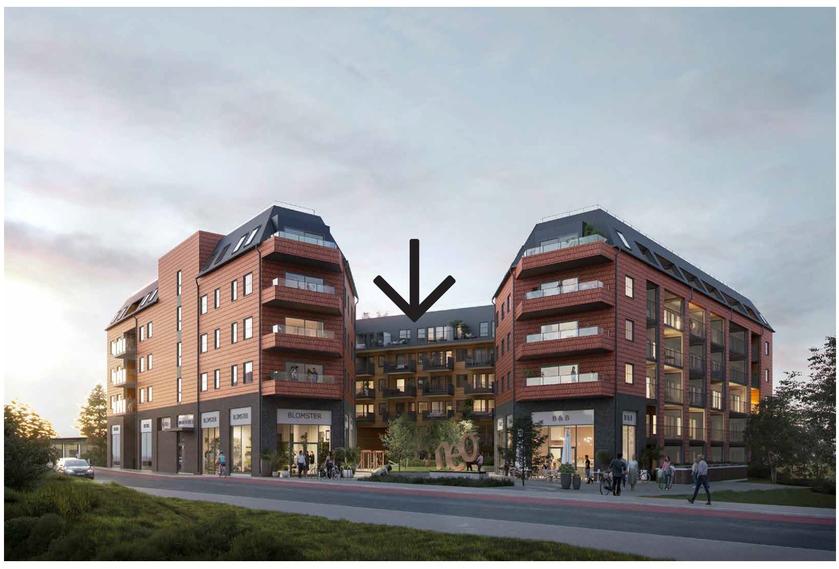 Neo - tegnet for Ås. En kommende klassisk bygård med et grønt preg.