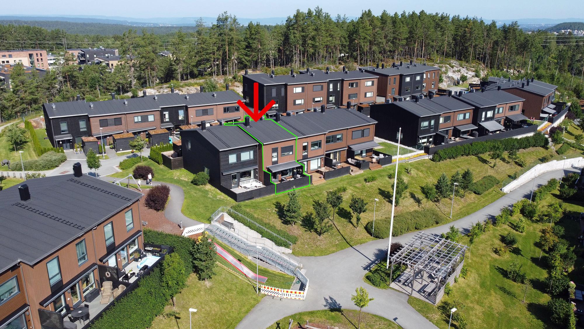 Barnevennlig boliggrend med mange småbarnsfamilier og sol fra morgen til kveld