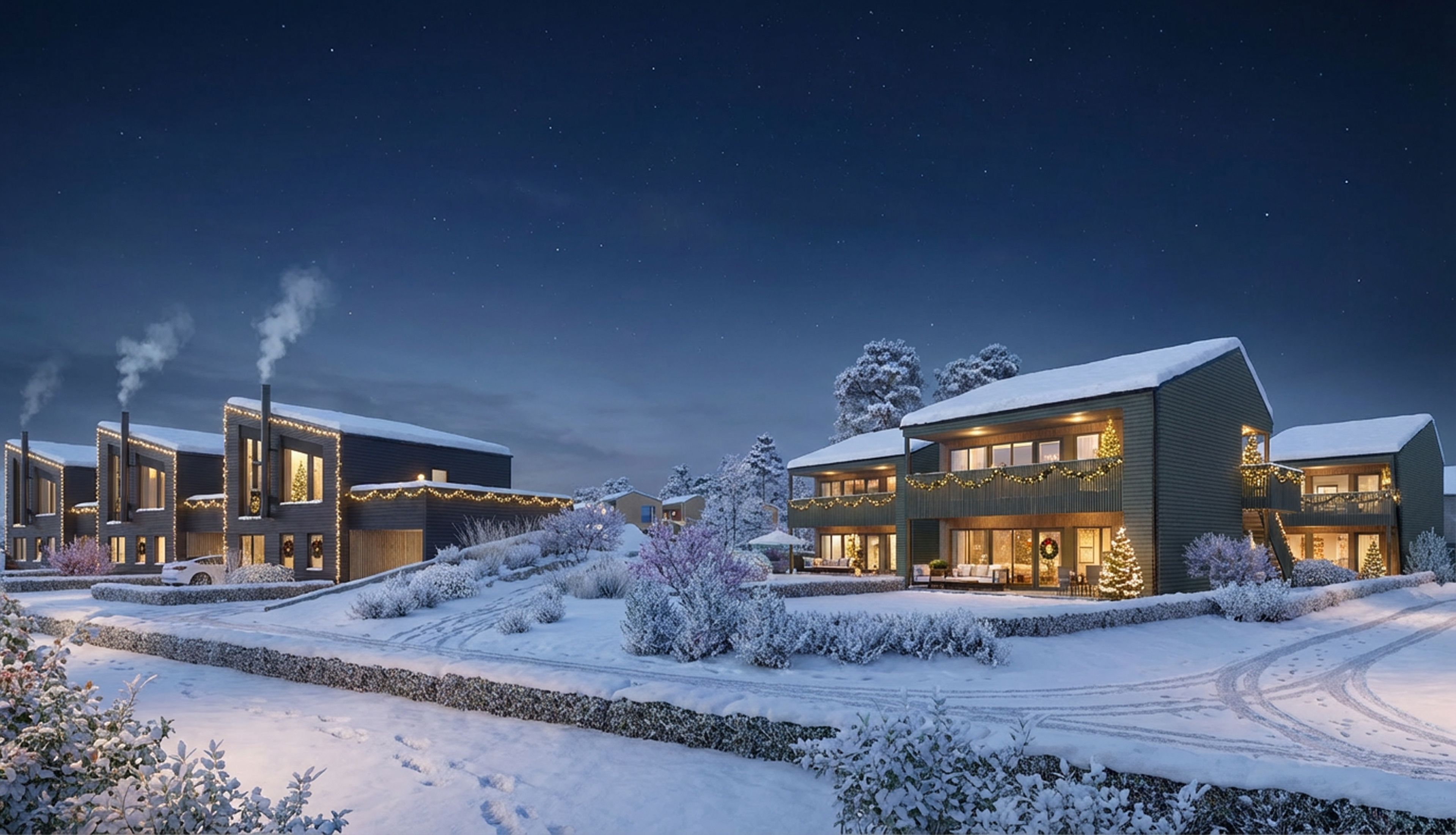 3D-generert bilde av fasader for prosjektet Ringvollkollen