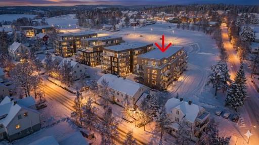 3D-generert bilde av fasaden for byggetrinn 4 i Spydeberg Park