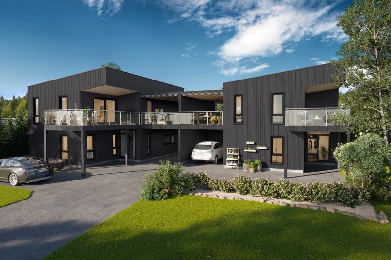 Illustrasjon av husmodellen med kunde tilpassede tilvalg/endringer