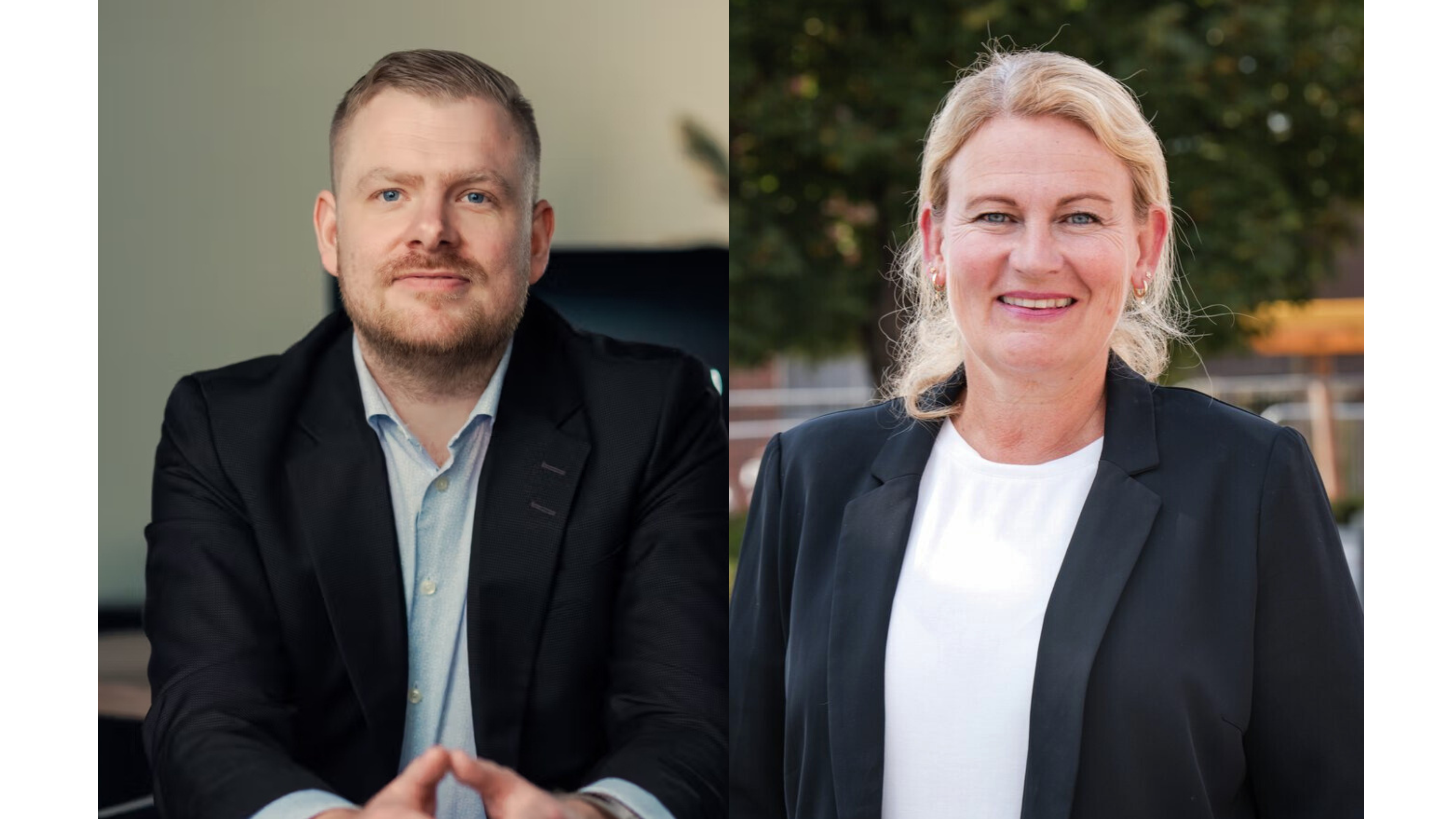 Fredrik Levorstad i Attentus Eiendomsmegling og ordfører i Nordre Follo, Cecilie Dahl-Jørgensen Pind. Foto av ordføreren: Lill Karin Saltermark.