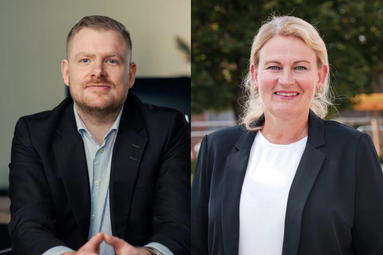 Fredrik Levorstad i Attentus Eiendomsmegling og ordfører i Nordre Follo, Cecilie Dahl-Jørgensen Pind. Foto av ordføreren: Lill Karin Saltermark.