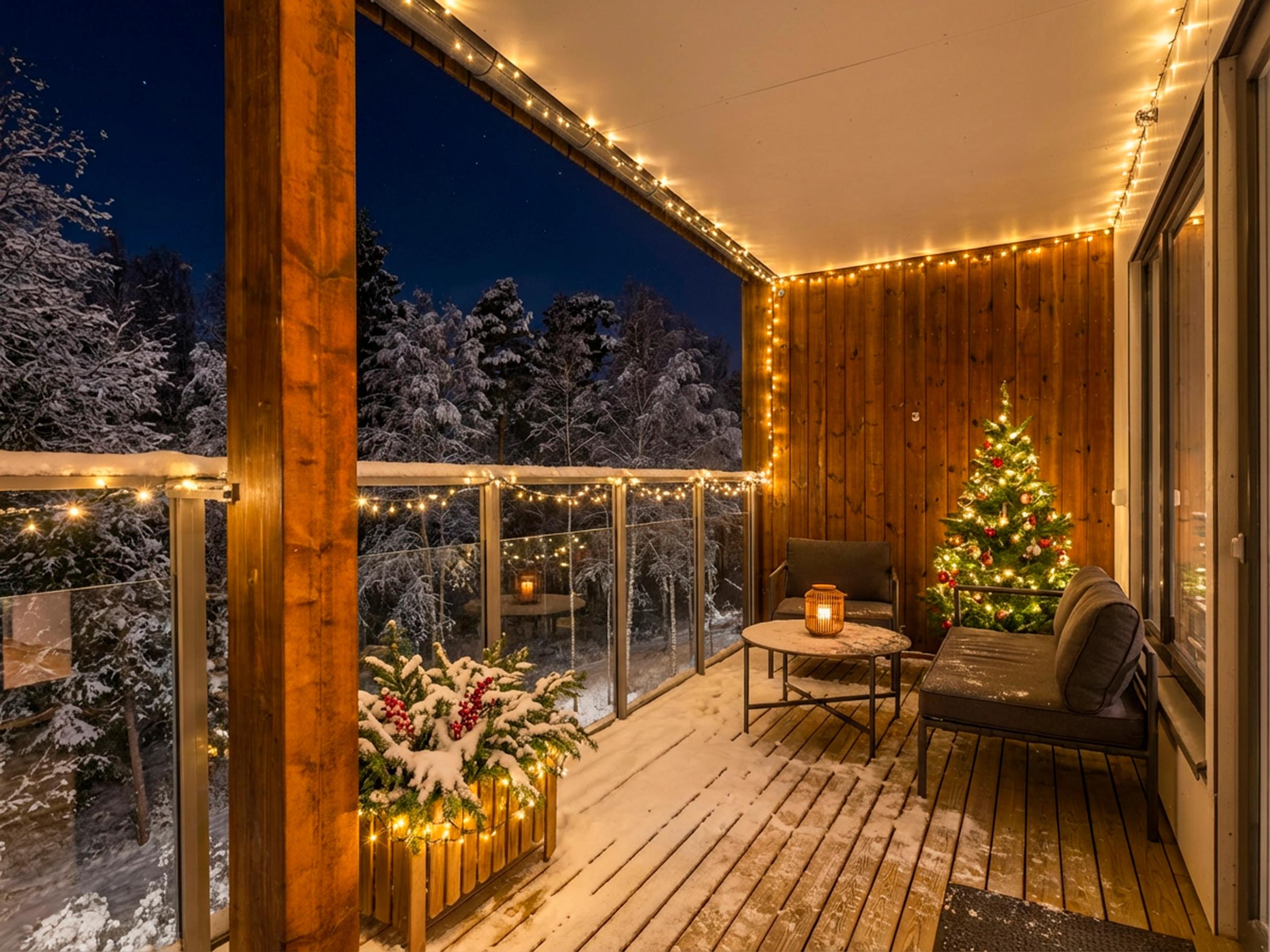 Attentus har gleden av å presentere denne fine boligen i all sin juleprakt. Det gjøres oppmerksom på at bildet er KI generert, og avviker fra virkeligheten.