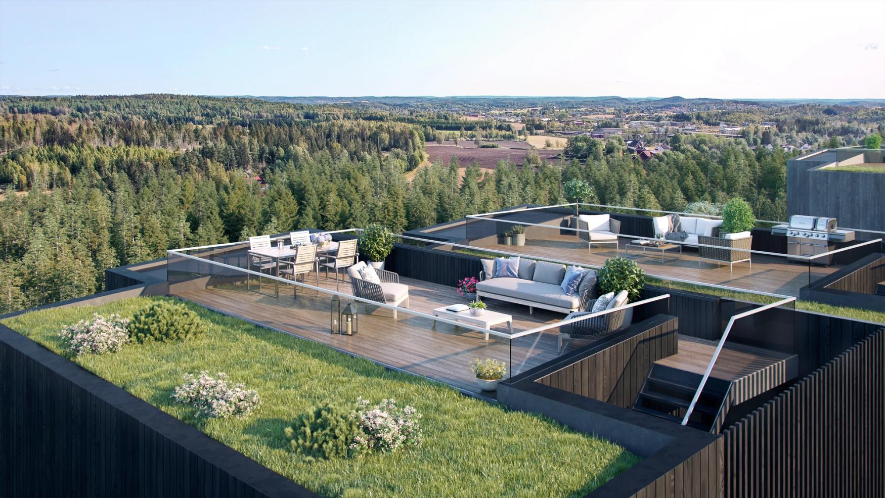 3D-bilde av takterrasse