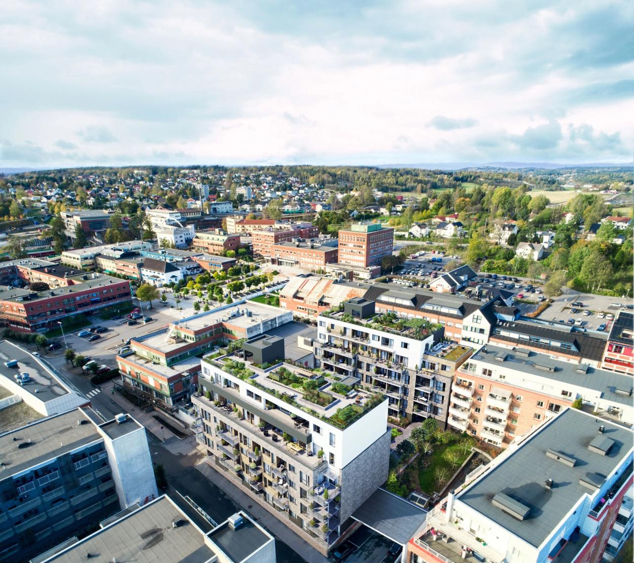 Dronebilde av Giljehagen