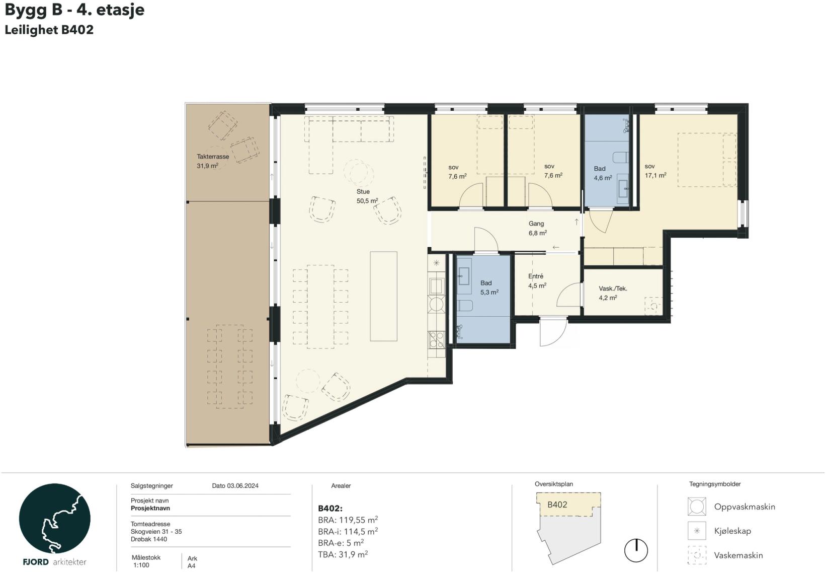 Planløsning - leilighet B402