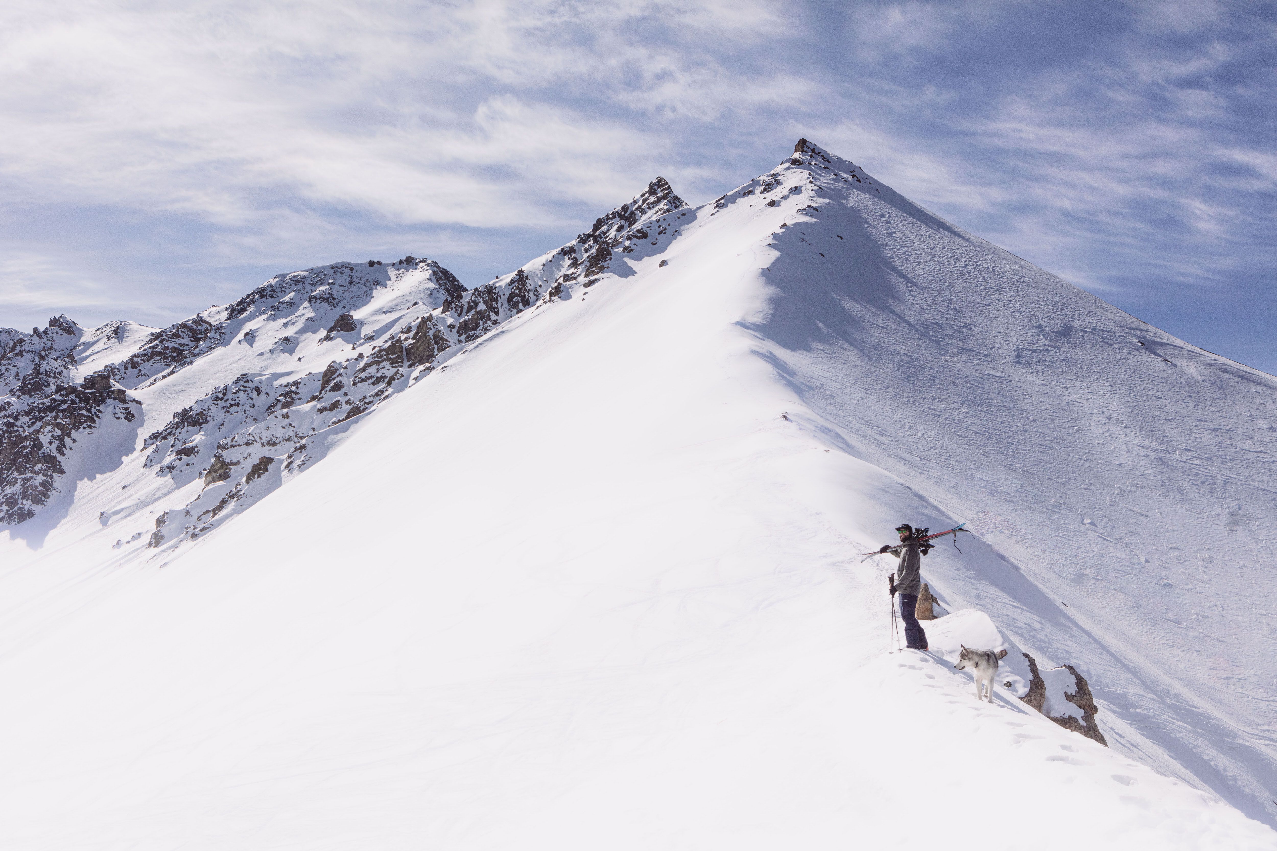 Splitboarder enjoying the touring near to Cervières