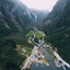 Gudvangen Budget Hotel - Gudvangen aus der Luft gesehen  - Gudvangen , Norwegen
