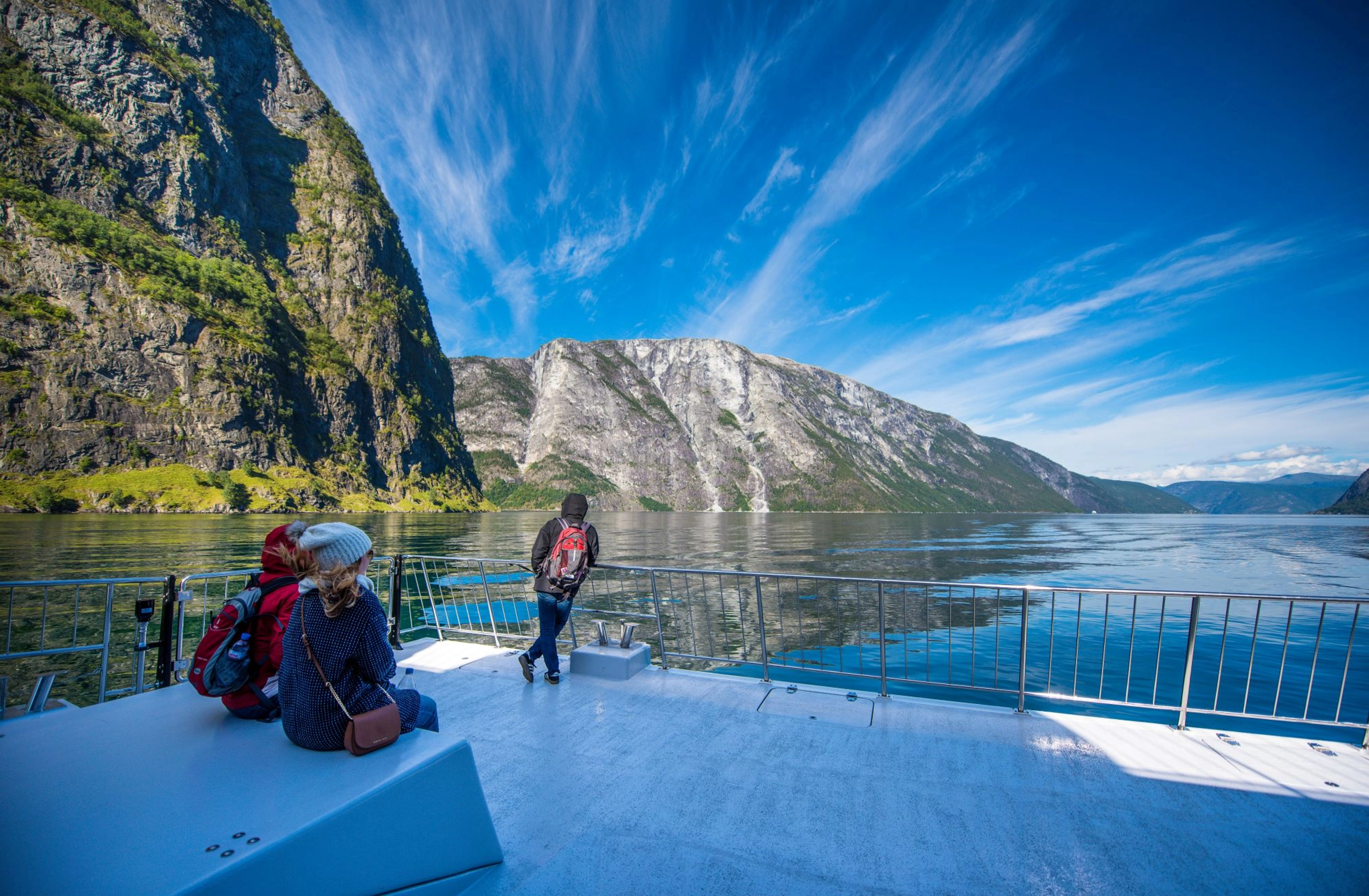 On deck aboard Vision of the fjords - Norway in a nutshell® winter tour - Flåm, Norway