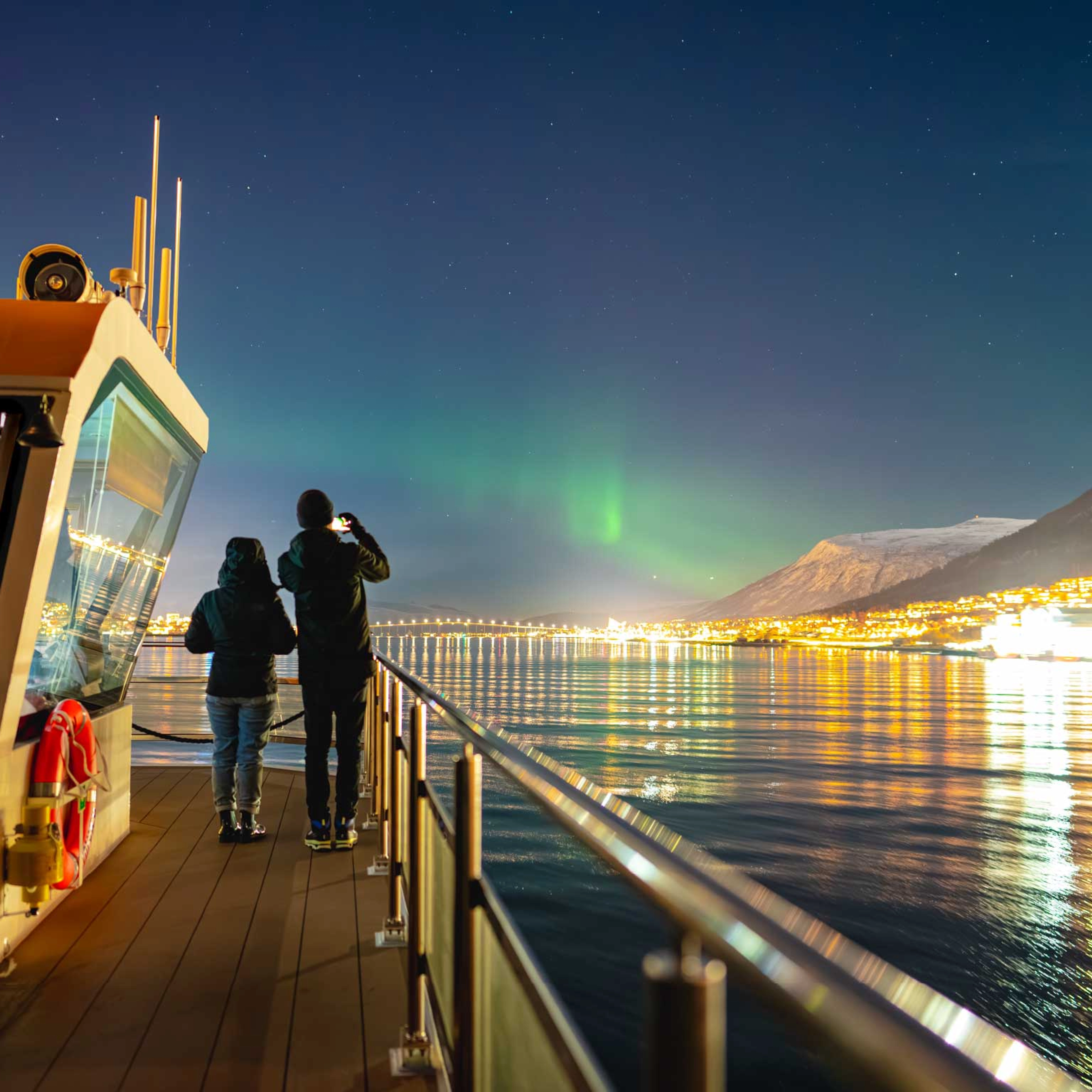 cruise norway fjords northern lights