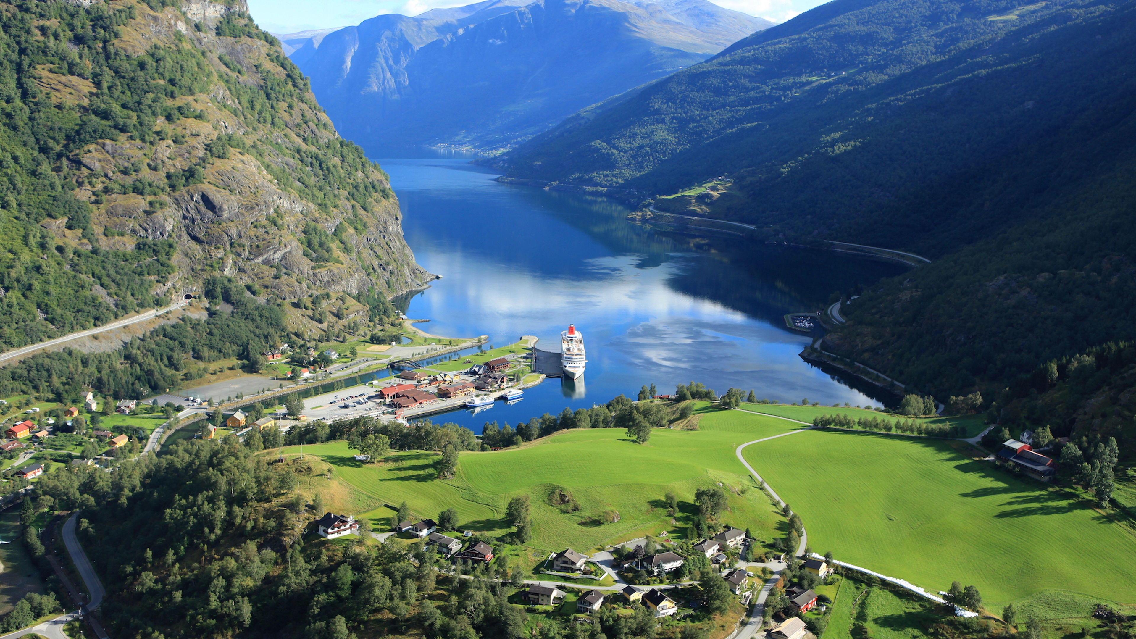 View of Flåm Village - Flåm, Norway