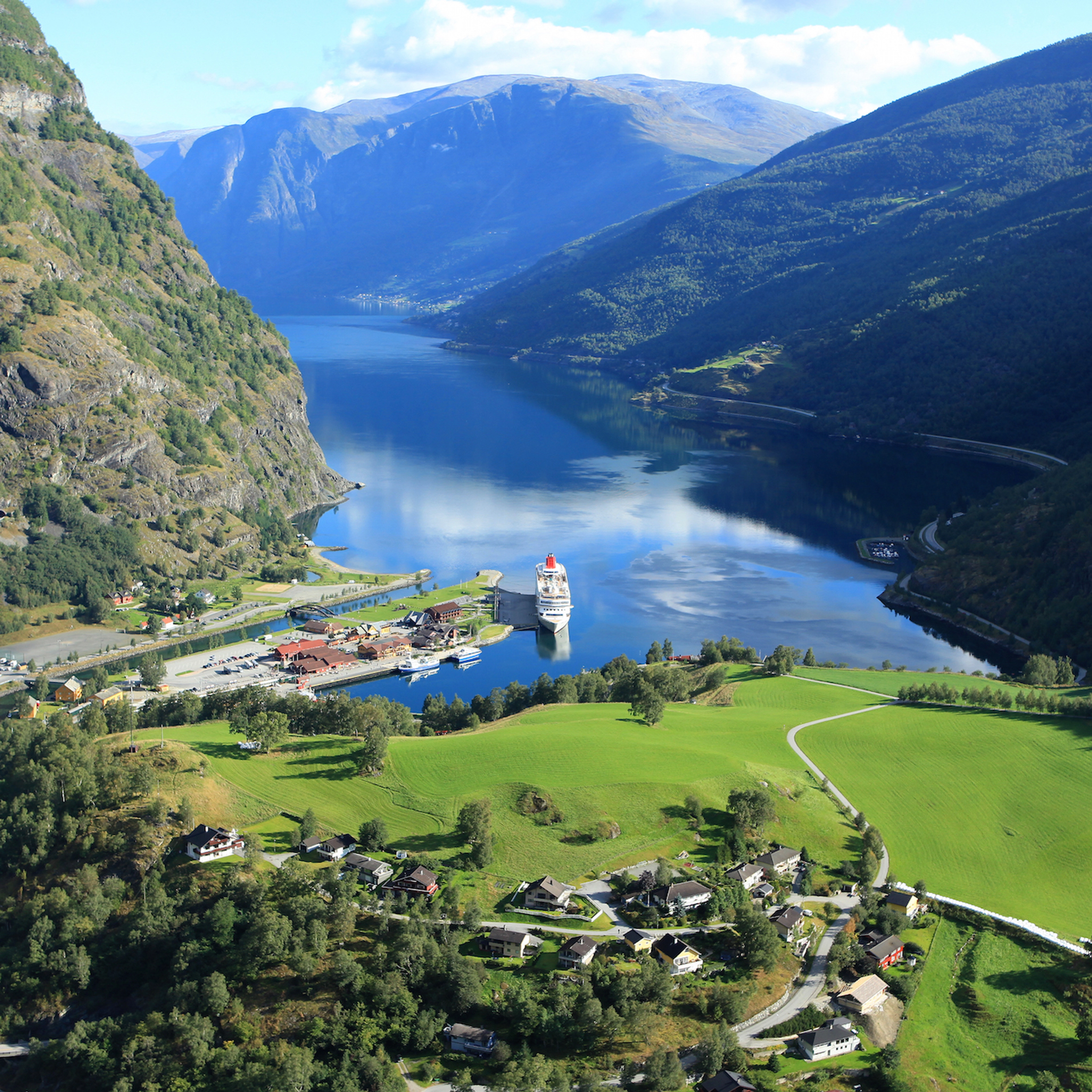 View of Flåm Village - Flåm, Norway