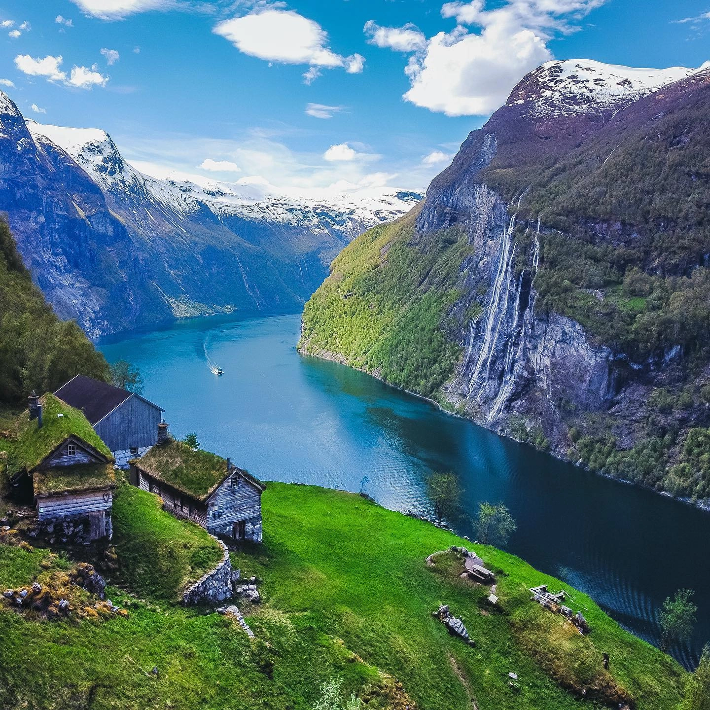 Geiranger Skageflå mountain fram -Geirangerfjorden - Geiranger, Norway