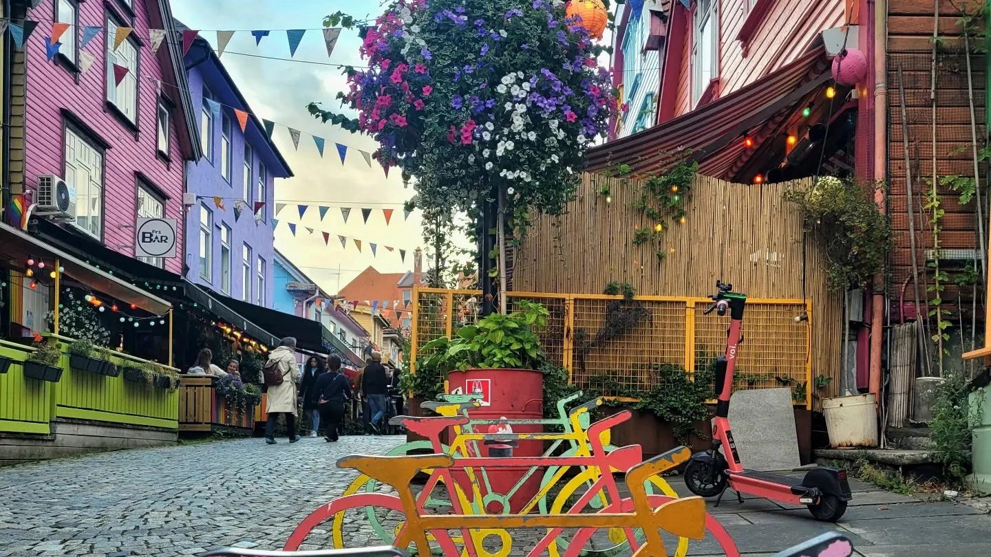 Summer in Color Street in Stavanger