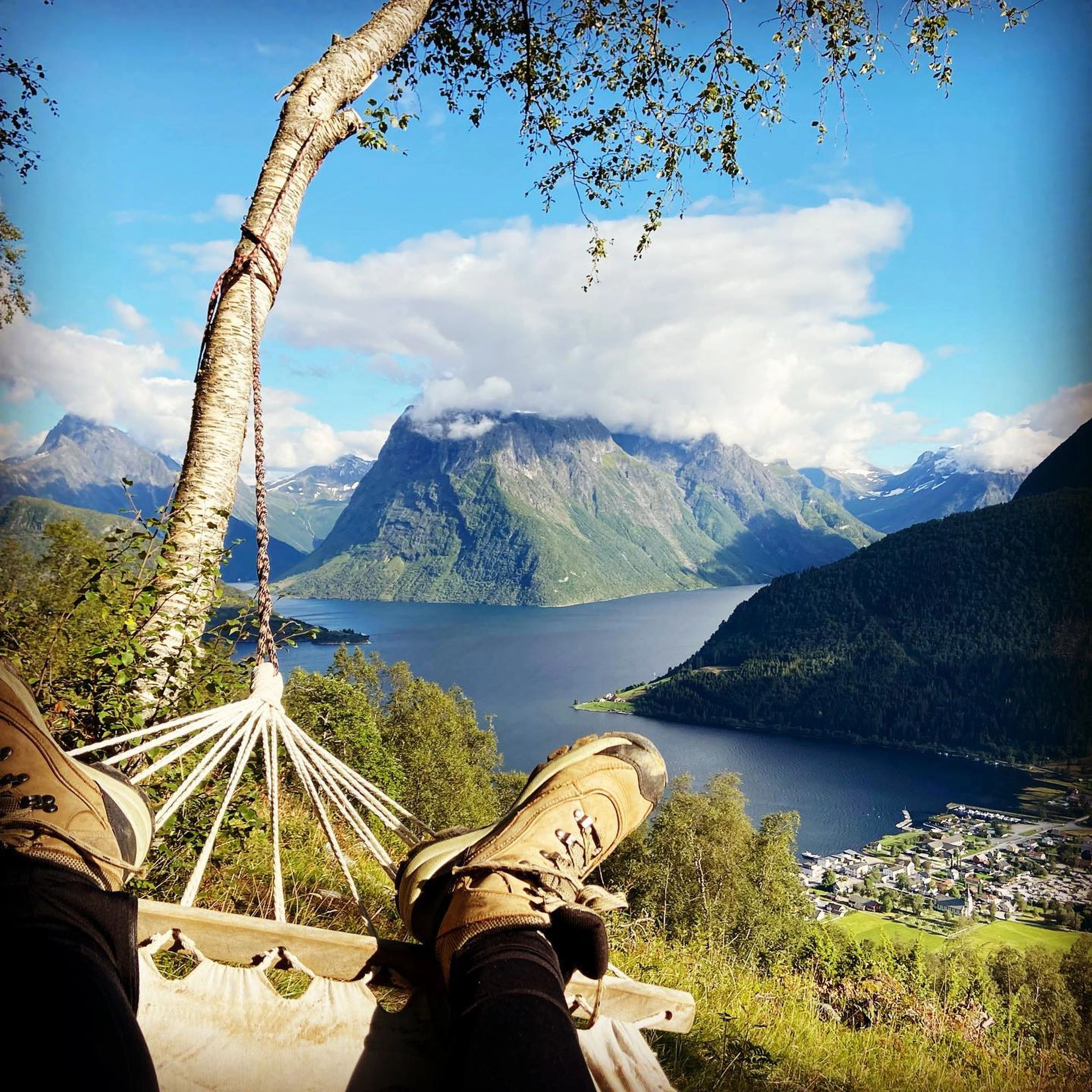 Relaxing time on hiking trip - Norway