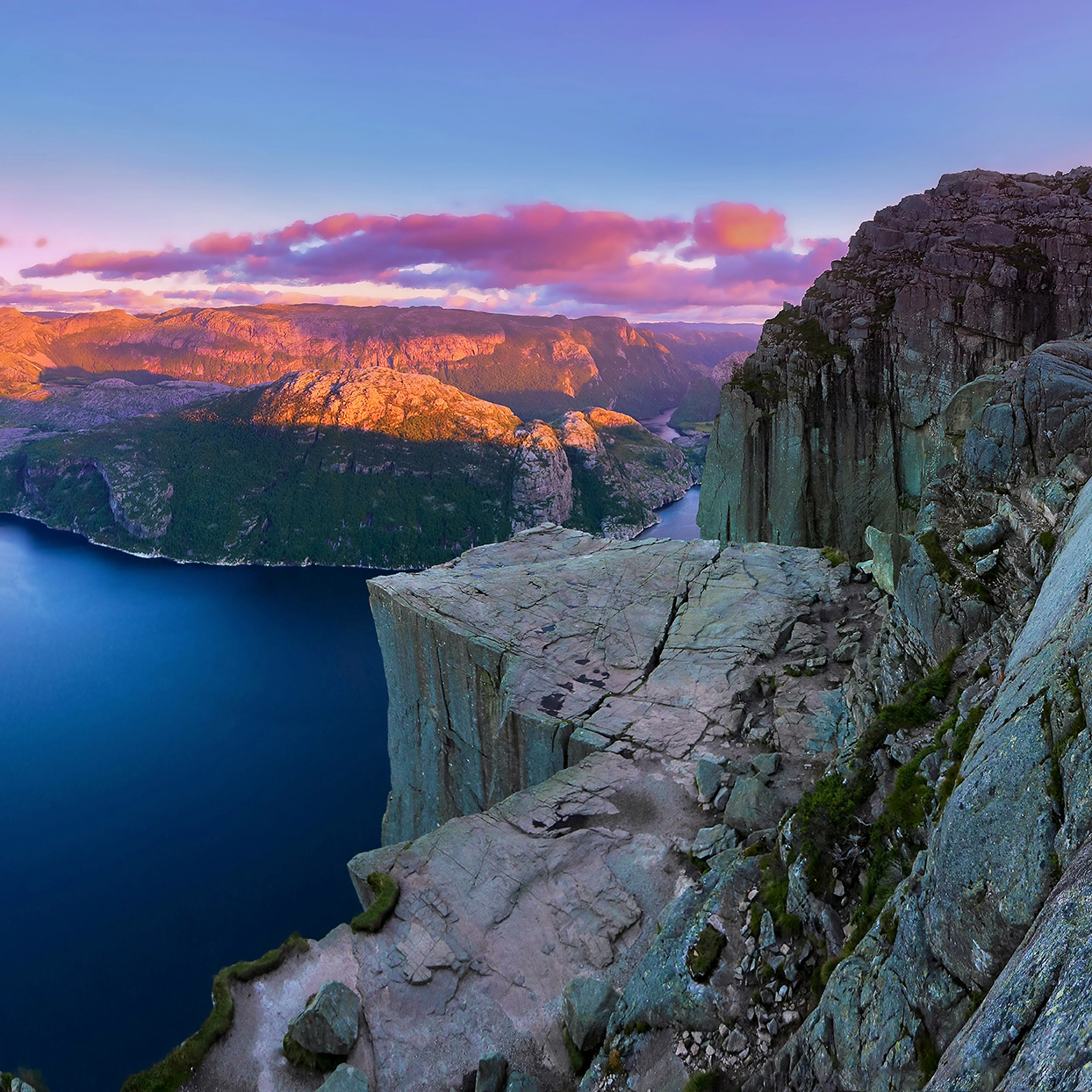 Lysefjord and Preikestolen Fjord cruise Preikestolen Panoramic Sunset - Lysefjorden and Preikestolen Fjordcruise - Stavanger, Norway