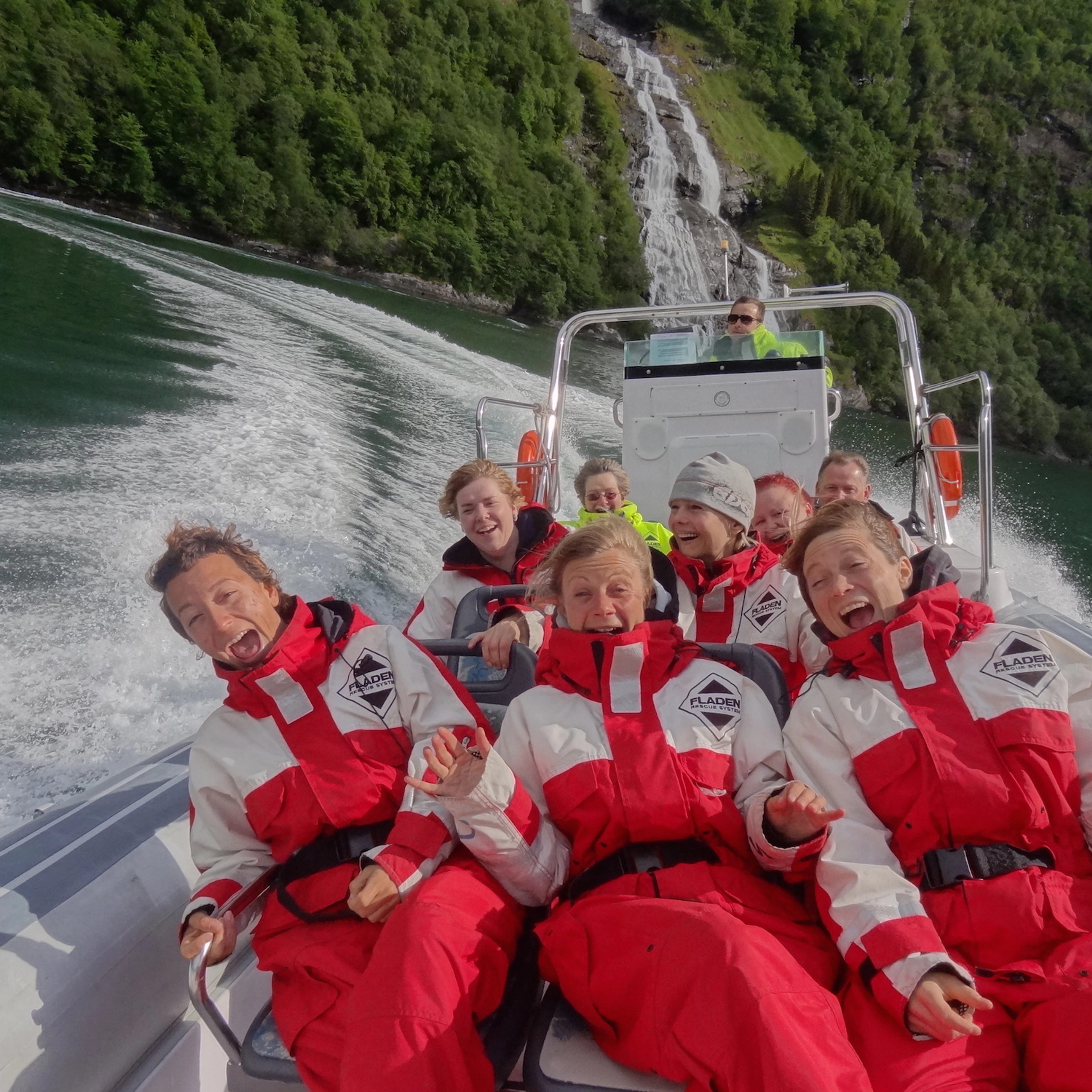Fun on a RIB boat trip in Geiranger, Norway