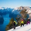 Panoramic view of the Aurlandsfjord -  Snowshoe hike - Aurland , Norway