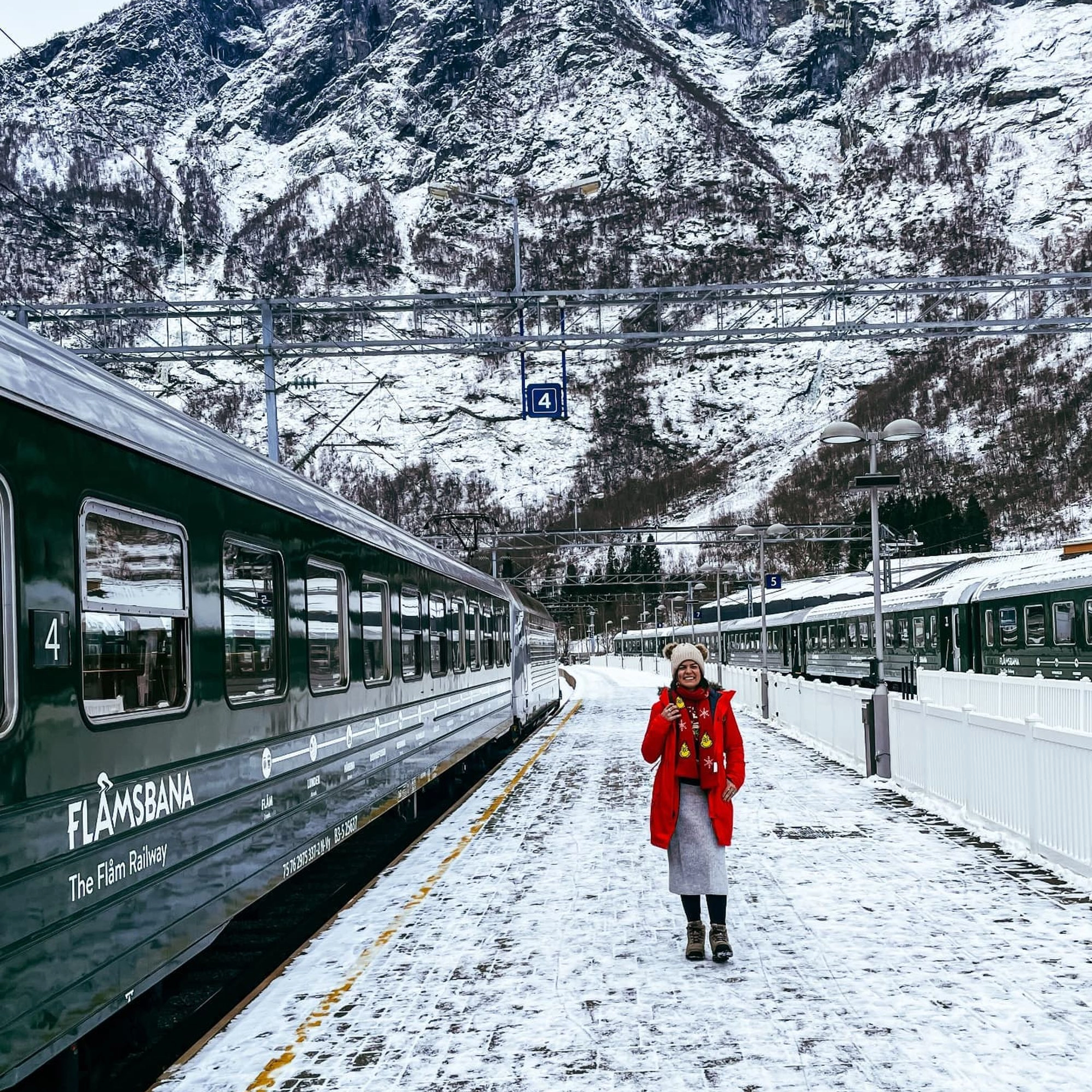 Flåm stasjon på vinteren - Sognefjord in a nutshell vintertur