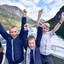 Happy boys on a trip - Fjord cruise on the Geirangerfjord from Geiranger, Norway