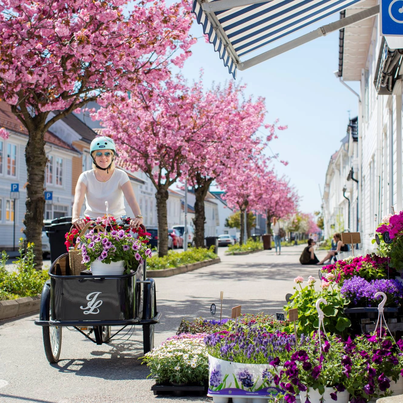 Biking through Posebyen in Kristiansand, Norway