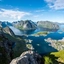 Blick vom Reinebringen auf den Lofoten, Norwegen