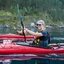 Guided kayak tour on the Geirangerfjord to the "Seven sisters" from Geiranger, happy kayakers - Geiranger, Norway