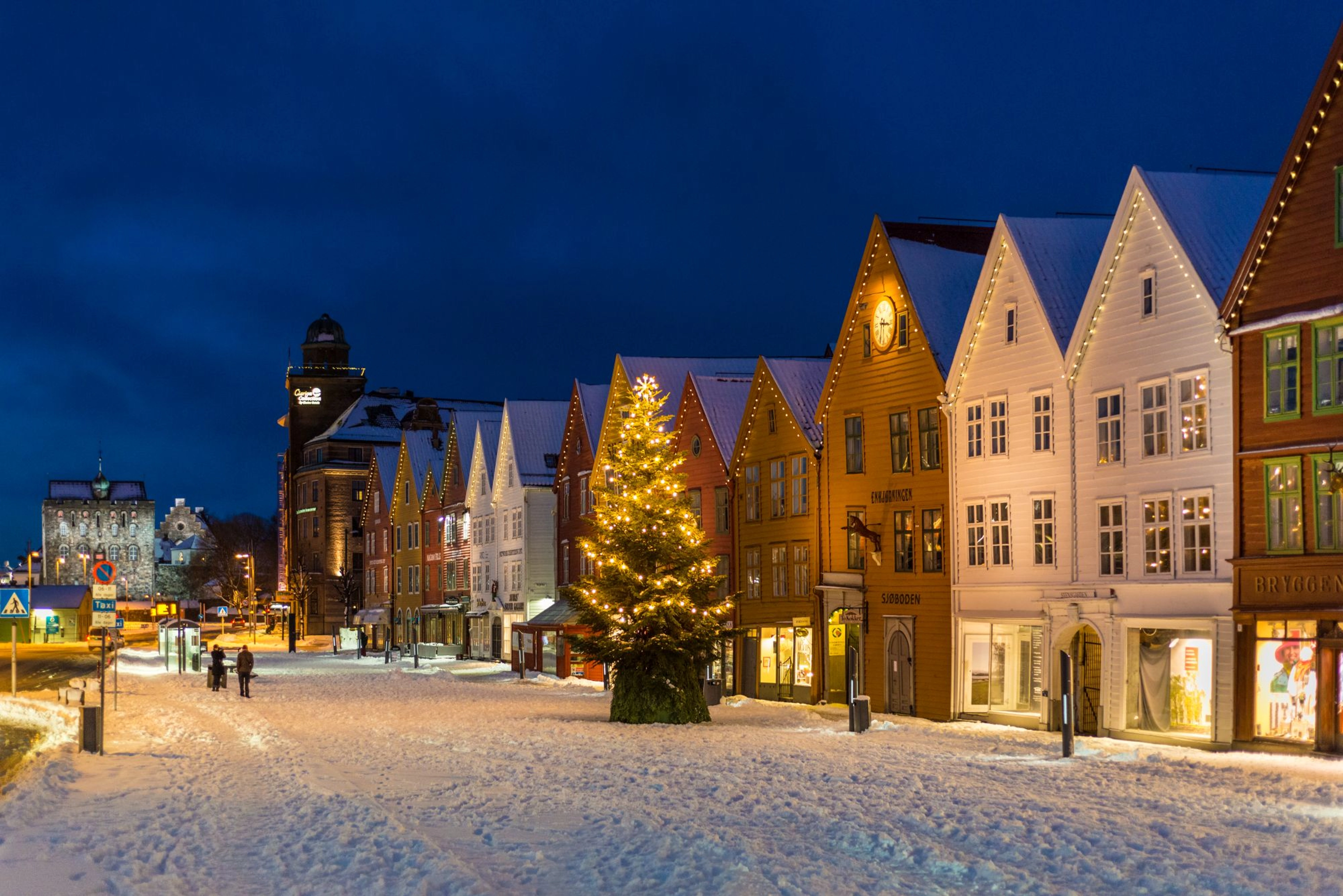 Bergen Brygge at Christmas time - Bergen, Norway