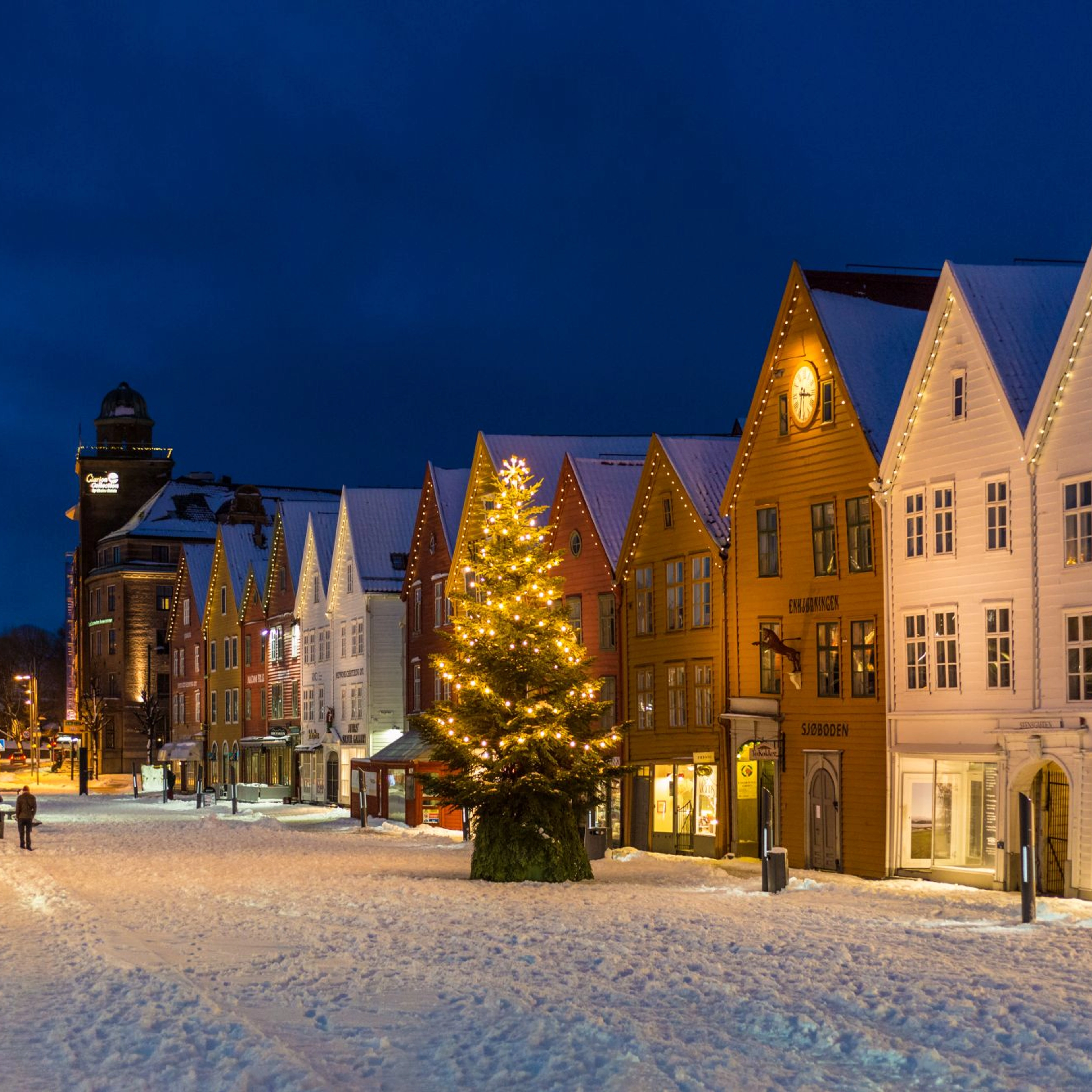 Bergen Brygge at Christmas time - Bergen, Norway