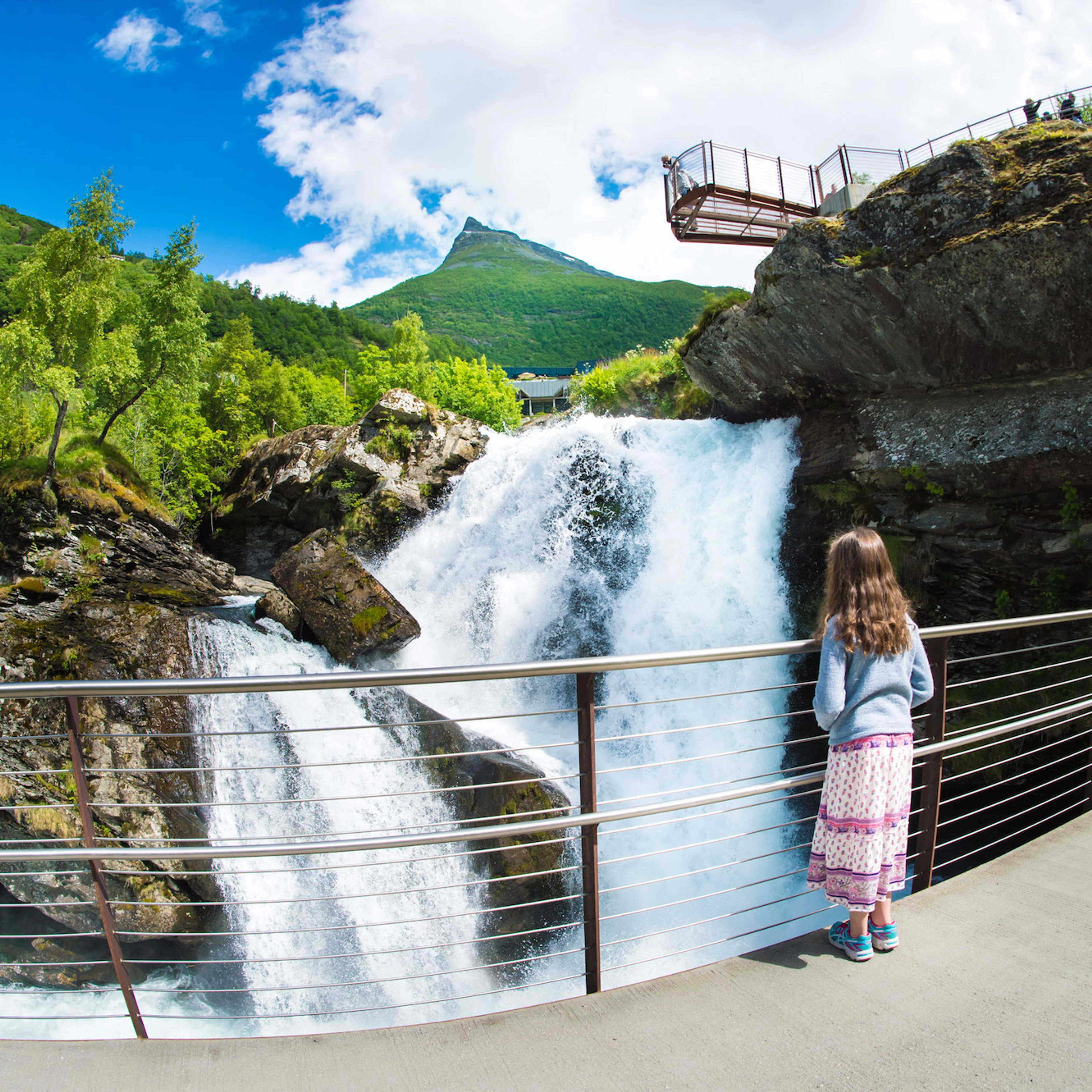 Enjoying the view - Waterfall walk in Geiranger, Norway