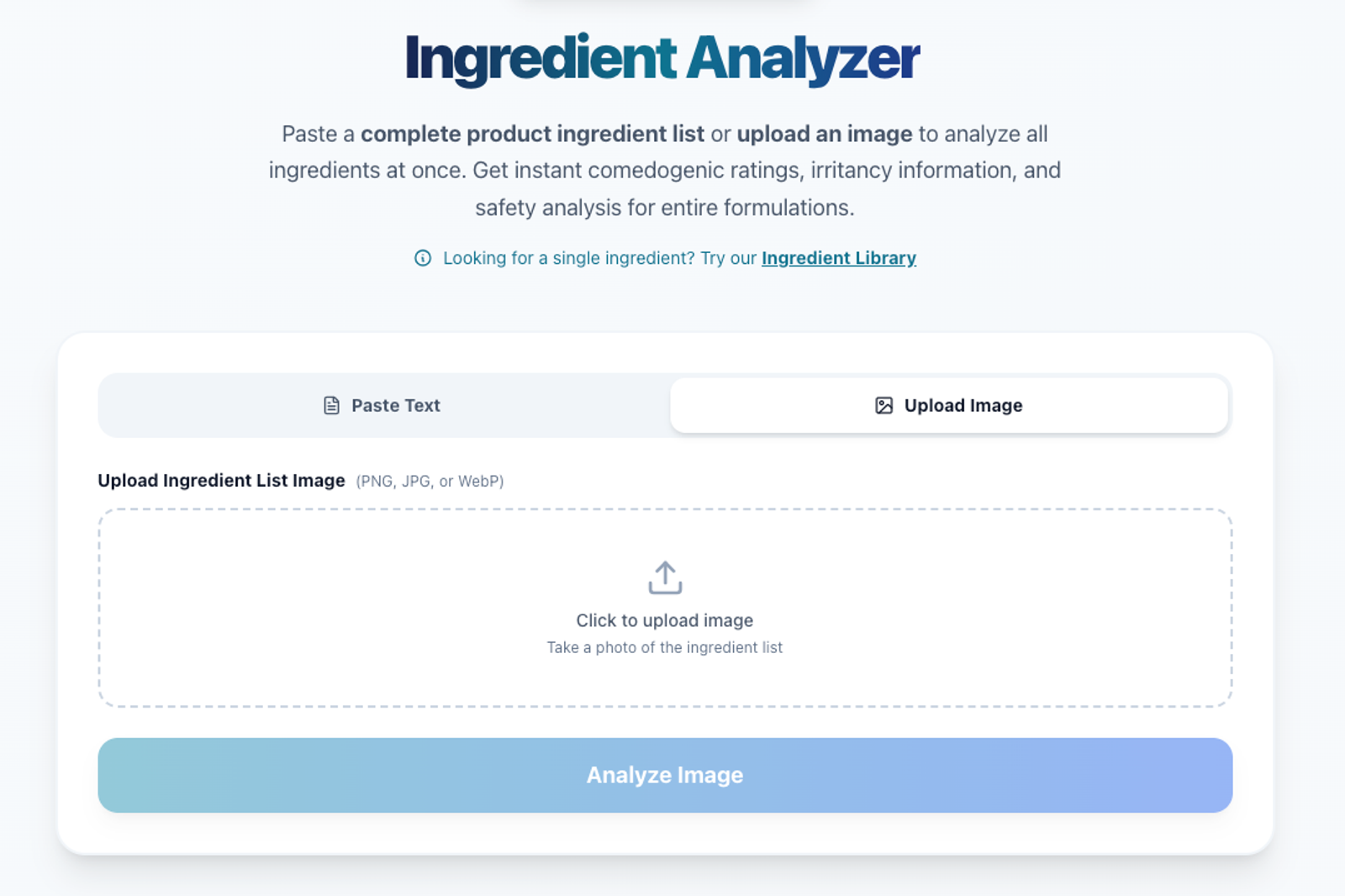 How to check the ingredients from product image