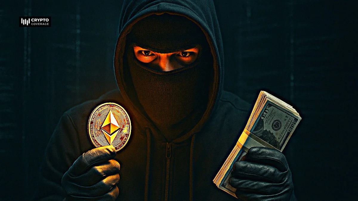 Ethereum price chart with hacker transaction overlay