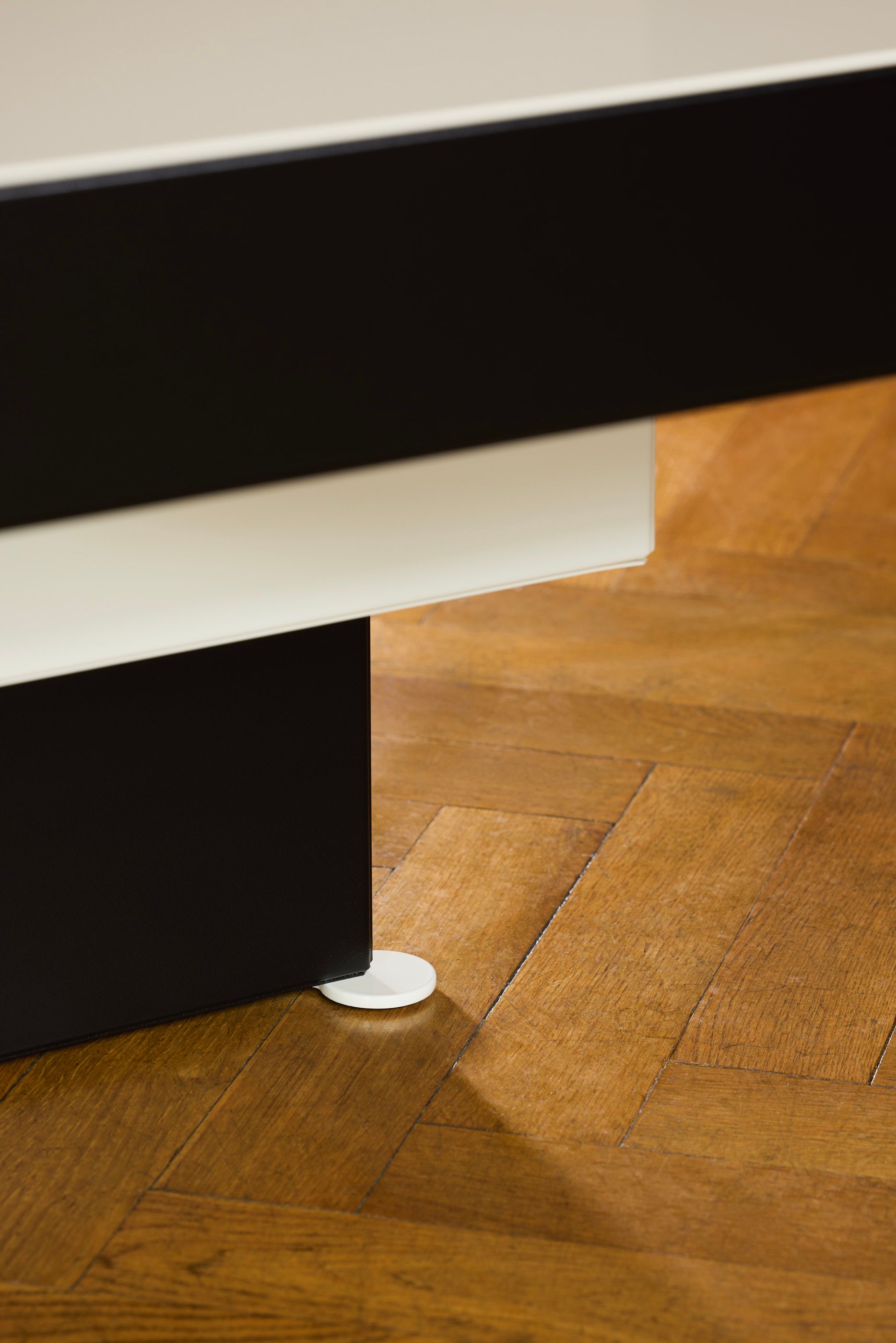 Detail of black and white storage unit