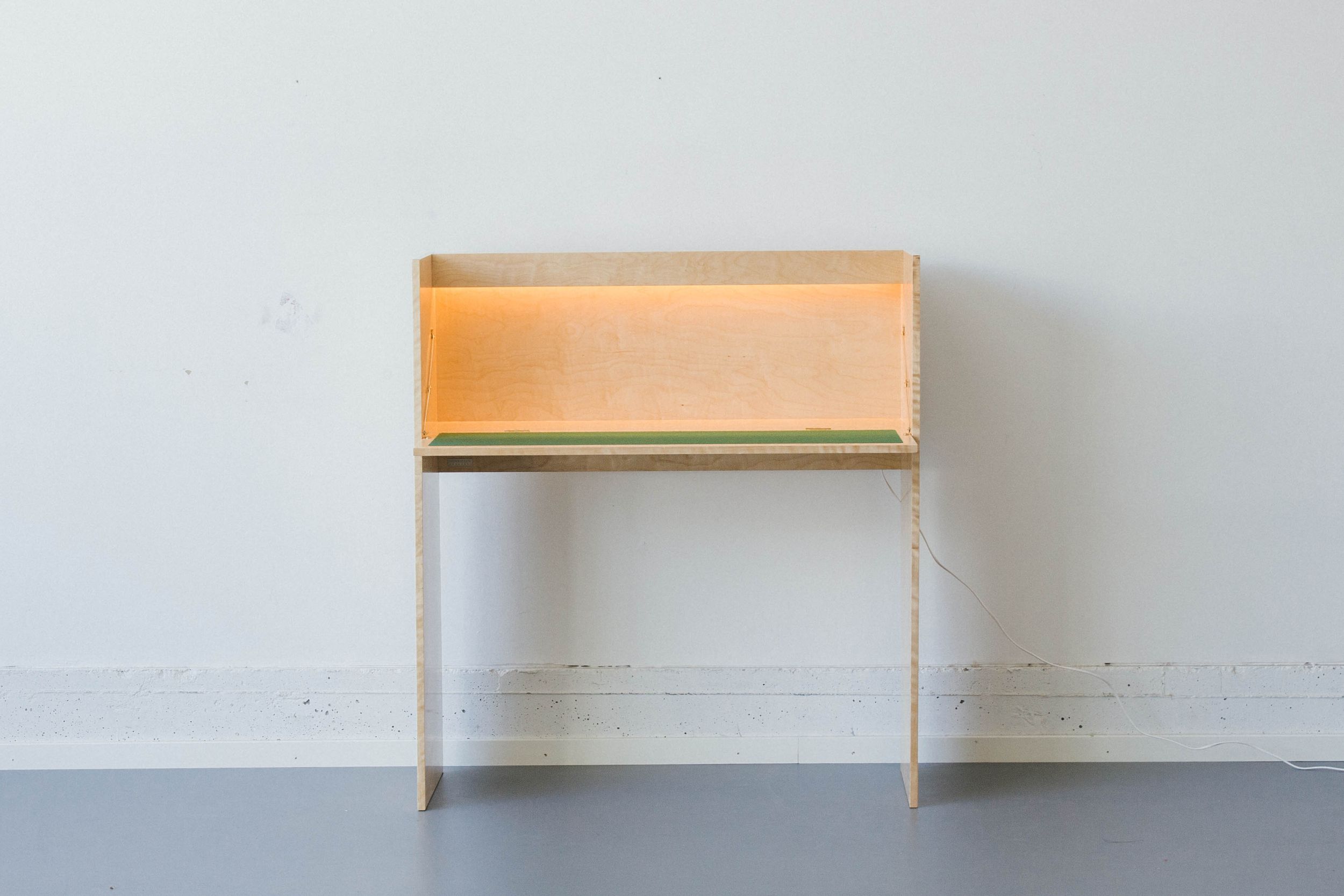 Secretaire designed by Jonas Stokke, foldable wooden desk