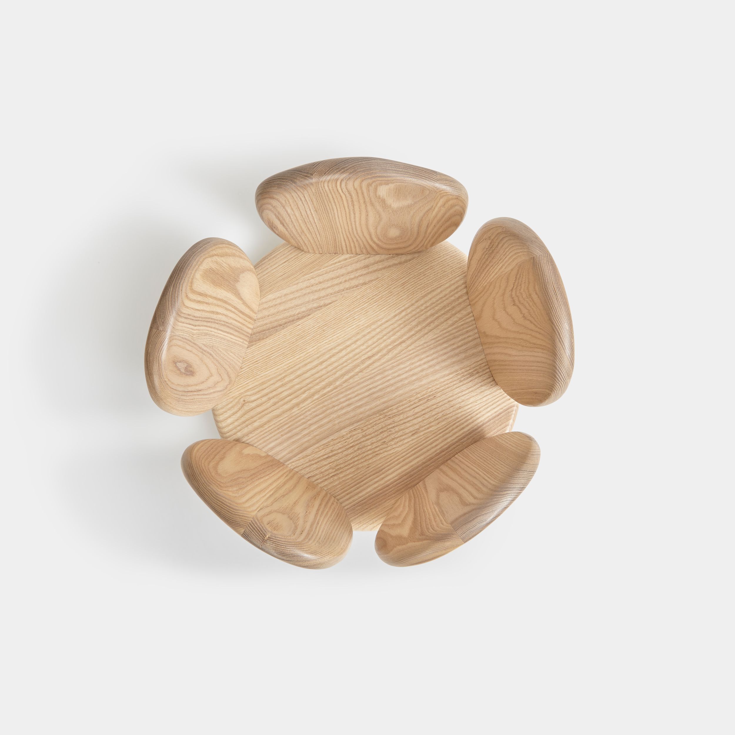 Stonewood bowl designed by Jonas Stokke, wooden fruit bowl or bread basket, top view