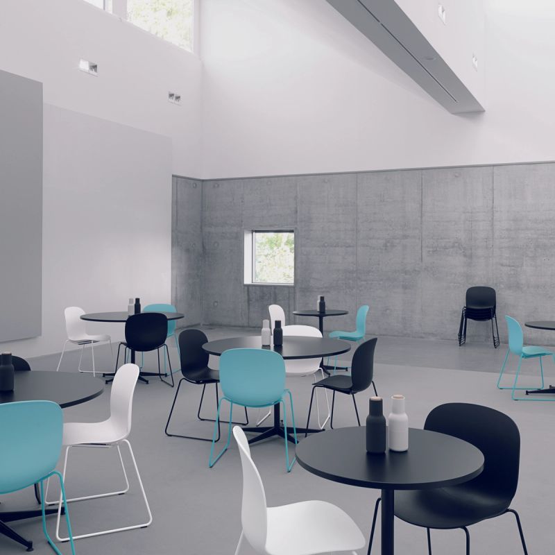 Noor Chair in white black and turquoise